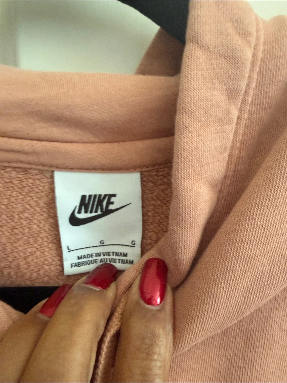 Nike Dusty Rose Pullover Hoodie, collegiate preppy- Large